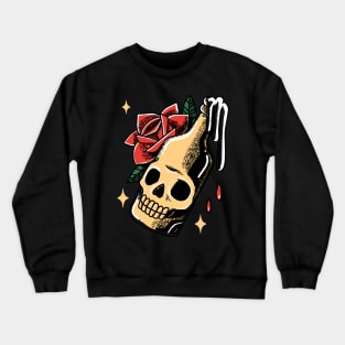 Alcohol Bottle Poison Ink Tattoo Graphic Crewneck Sweatshirt